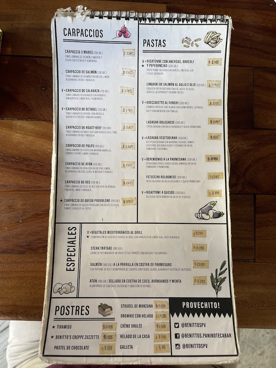 Benitto's Menu - Image 1